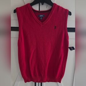 Izod Men's V-Neck Red Sweater Vest